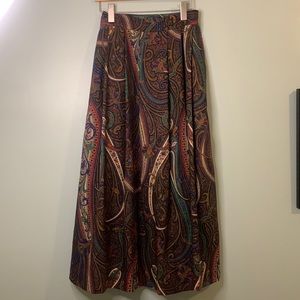 1970’s Ralph Lauren Wool Paisley Maxi Skirt WMNS Sz 14